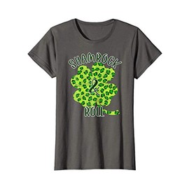 Womens Shamrock & Roll Green Leopard Print Clover Vintage T-Shirt