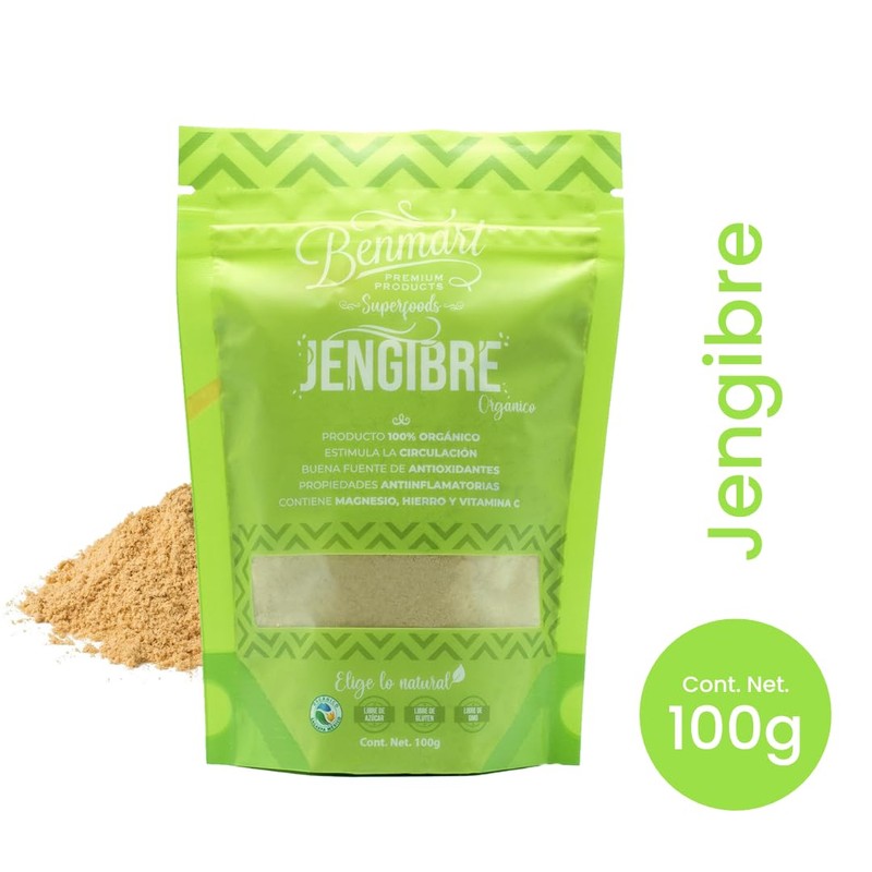 Jengibre en Polvo Orgánico Benmart 100g - Antioxidante y Antiinflamatorio