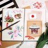 Navy Peony Large Japan Travel Stickers (25pcs) - Watercolor, Japanese