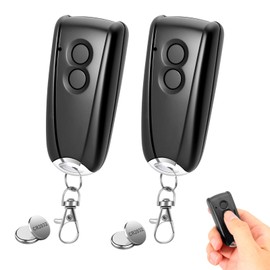Garage Door Opener Remote Control for EcoStar RSE2, RSC2,433,92Mhz Handheld Transmitter for EcoStar Liftronic 500/700/800, Portronic D2500/D5000/S4000, Black (Pack of 2)