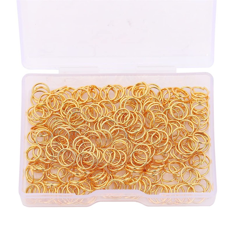 BEADIA 18K Gold Plated Jump Rings Non Tarnish 7mm 300pcs