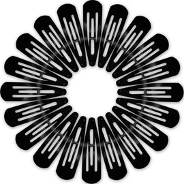 ExceLife 3.1 Inch Large Metal Snap Hair Clips, 20 Pcs No Slip Metal Jumbo Hair Clip Hair Pins Craft DIY Accessories for Girls Women, 8cm, Black