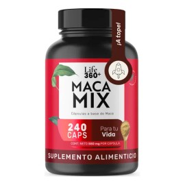 Life 360+ Maca Mix Bote 240 Cápsulas Maca Negra Amarilla Roja Sin sabor Unidad