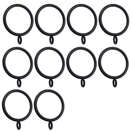 C.M. Curtain Ring, Sliding Ring, Inner Diameter 1.5 inches (38 mm), Black, Suitable for Poles up to 1.2 inches (30 mm) Diameter, Pack of 10