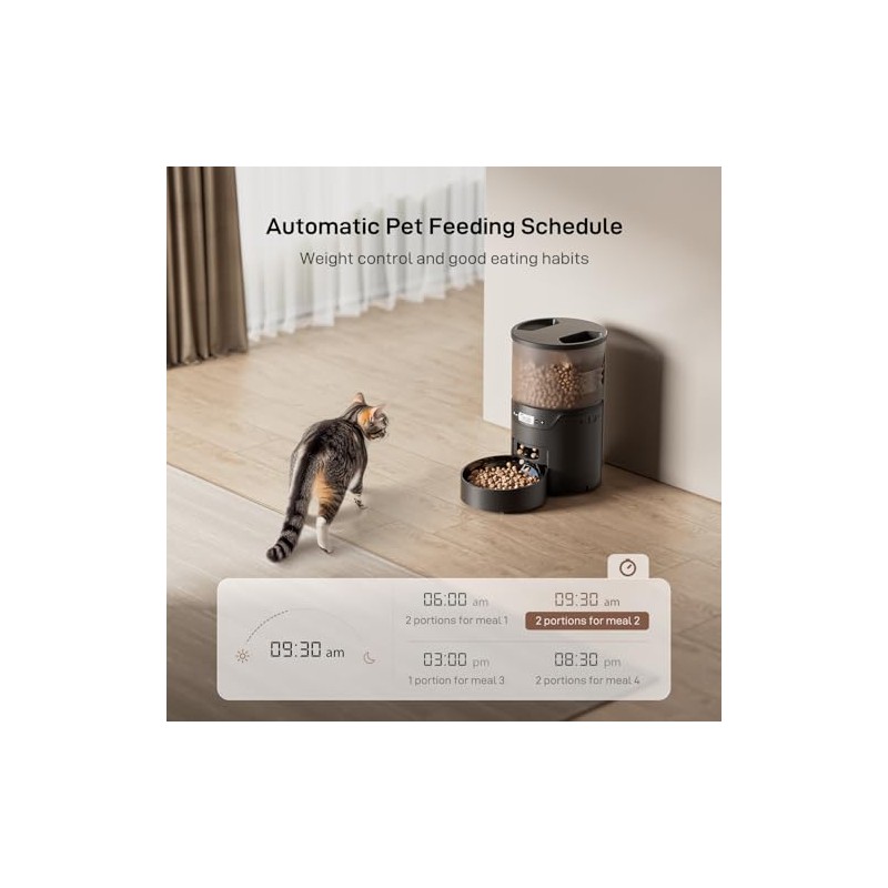 Automatic Cat Feeder: 3L Auto Food Dispenser with Timed Feeding|