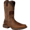 Durango Brown Distressed Flag Embroidery Western Boot, Acorn, Size 8(M)