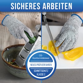 LauterSchutz® premium cut resistant gloves made out of HPPE - LEVEL 5 CUT PROTECTION - comfrotable and good fit [Deutscher Hersteller] size S to XXL (M)