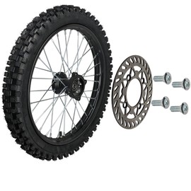 17 inch Front Rim Wheel Tire Tube Assembly for Apollo RFZ SSR 125cc XR CRF DB KLX125 KX85 TTR125 YZ85 YZ80 RM80 Dirt Pit Bike Tao Tao BD17 with 15mm Axles Includes Brake Rotor (17 inch)