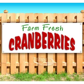 Farm Fresh Cranberries Banner 13 oz | Non-Fabric | Heavy-Duty Vinyl Single-Sided With Metal Grommets