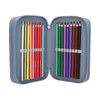 Depesche 13149 TOPModel Wolf-Filled 3-Compartment Pencil Case in Dark Blue,