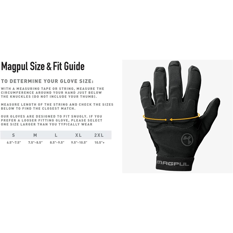 Magpul Patrol Glove 2.0 Lightweight Tactical Leather Gloves, Black, Large