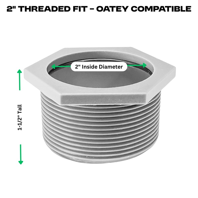 2” Threaded Shower Drain Adapter Compatible with Oatey and Other