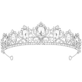 rhinestones tiara for women girls - Color: Silver