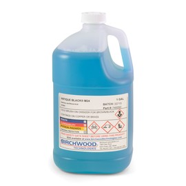 Birchwood Antique Black M24 Technologies - cold brush on traditional patina solution to create black aged and distressed look on copper, brass, and bronze (1 Gallon)