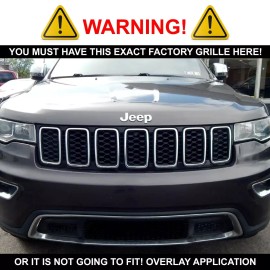 Coast2Coast International (CCI) Chrome 7PC Mesh Grille Grill Insert Overlay FOR 2017-2021 Jeep Grand Cherokee
