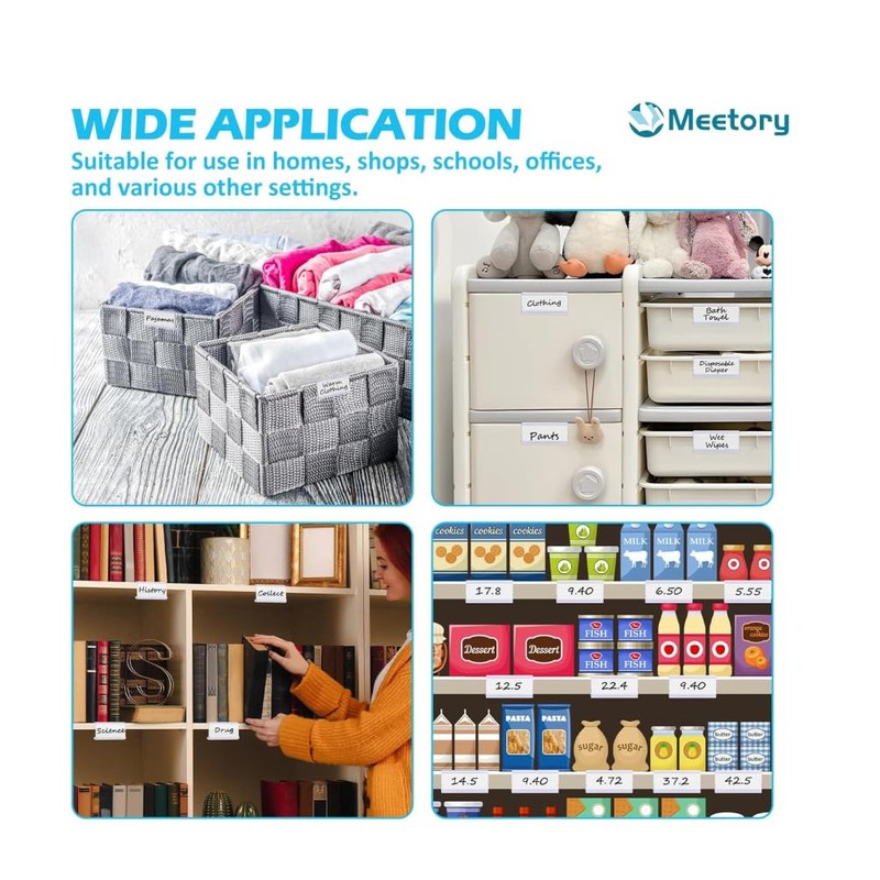 Meetory 50 PCS Clear Plastic Label Holders for Wire Shelf