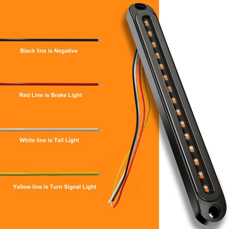 4PCS 12V-24V 30 LED Tail Lights Red & Yellow Trailer