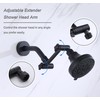 Senhozi Matte Black Shower Head Extension Arm, 4 Inch Brass