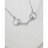 Statement Silver Horse Bit Necklace in Solid 925 Sterling Silver