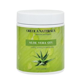 Aloe Vera Gel (8oz/240ml) 100% Pure, Cooling, Hydrating and Moisturizing Ideal for Face, Hair and Skin by Oreola Naturals.