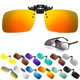 TIMYU Sunglasses, Front Pore Clip-Type, UV Protection, Polarized UV Protection, Men's, Women's, Flip Up From Above Glasses, One-Touch Installation, UV400 Protection, Clip-On, Wide, For Driving,