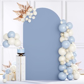 MODFUNS Dusty Blue Arch Backdrop Cover 3.3x6.6ft Spandex Arch Cover Wedding Arch Stand Covers 2-Sided Backdrop Covers for Wedding Ceremony Birthday Party Banquet Arch Decoration