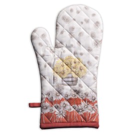 Maison d' Hermine Oven Mitts + Pot Holders 100% Cotton Heat Resistant Oven Mitt (19cm x 33cm) & Pot Holder (20cm x 20cm) Cooking BBQ Grilling, Bagatelle - Thanksgiving/Christmas