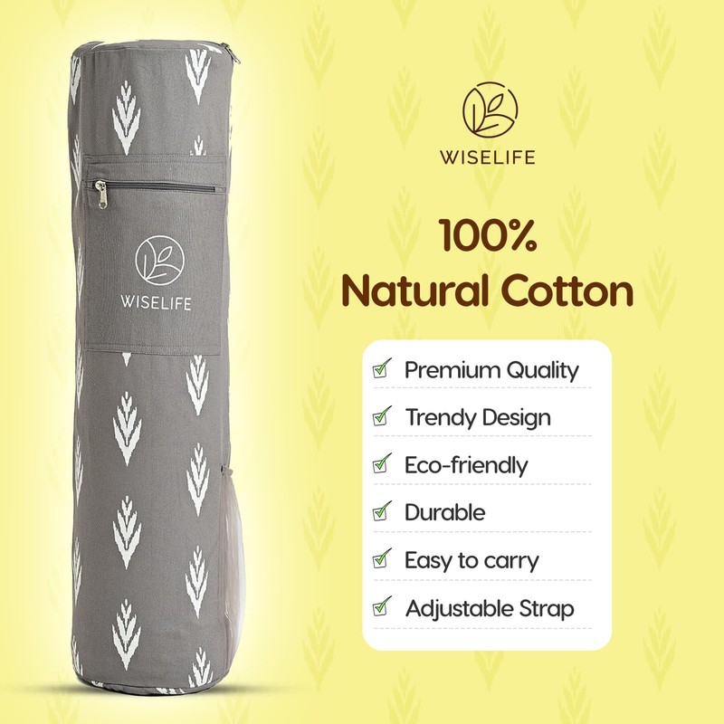 Classic Yoga Mat Bag Adjustable Shoulder Carry (Grey)