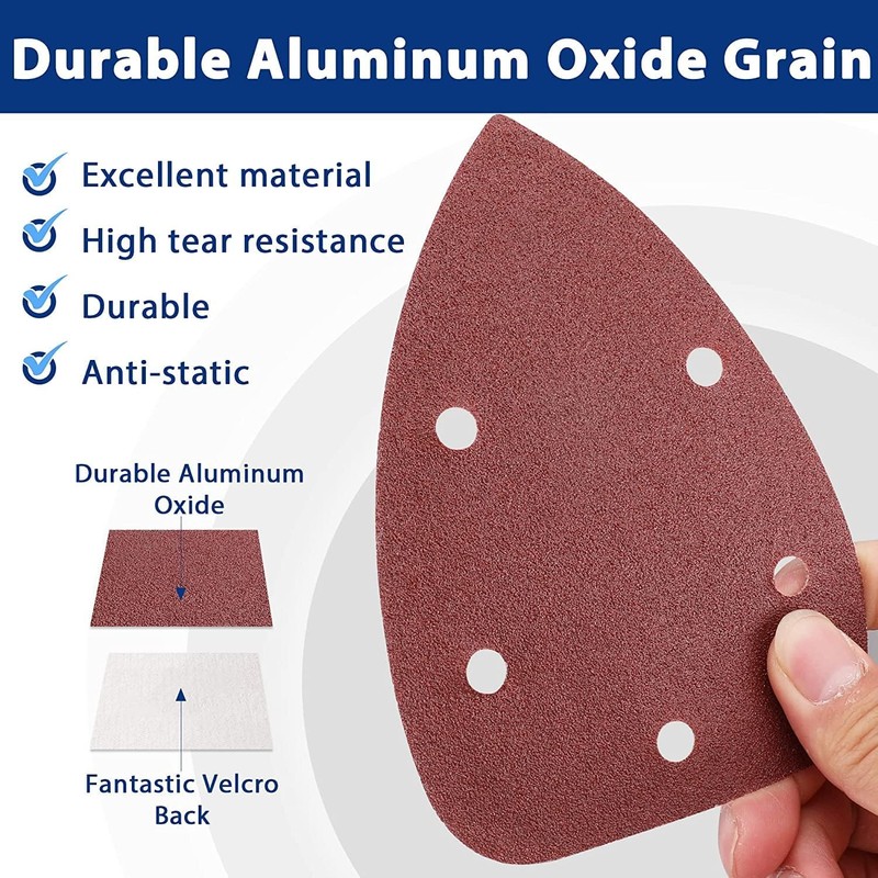 Premium Mouse Detail Sander Pads - 50pcs Assorted Grit Sandpaper