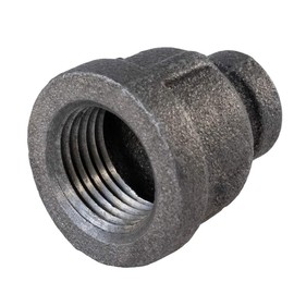 SUPPLY GIANT Malleable Iron Threaded Pipe Fitting Connector, 1-1/4 X 3/4 inch (Pack of 5) BMRC1142-5 Reducing Coupling, Black
