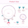 HEOXIN Girls Mermaid Jewellery Sets, Necklace Earring Bracelet Ring Set,