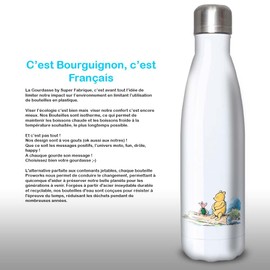 Aluminium Water Bottle - Stainless Steel (24H Thermos) Reusable 330 ml to 750 ml, Winnie the Pooh Original (Insulated Bottle, Round Cap) 500 ml, Stainless Steel)
