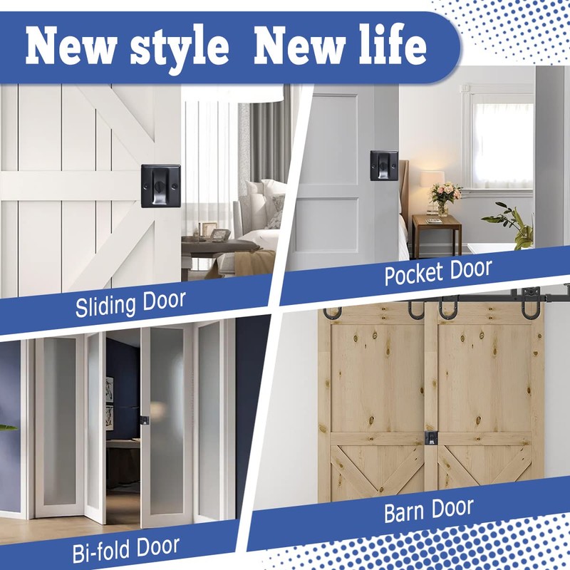 HOMOTEK 2 Pack Privacy Pocket Door Lock Hardware with Pull