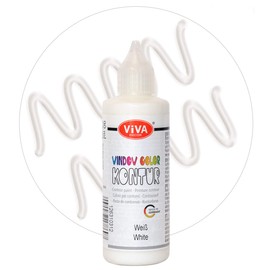 Viva Decor Window Colour Contour (White, 90 ml) Window Paints for Removable Pictures and Stickers for Decoration, Mirrors, Tiles, Vases and Windows - Made in Germany