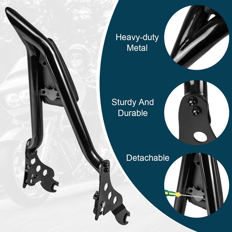 DSISIMO Detachable Passenger Backrest Sissy Bar With Locked Rotary Docking