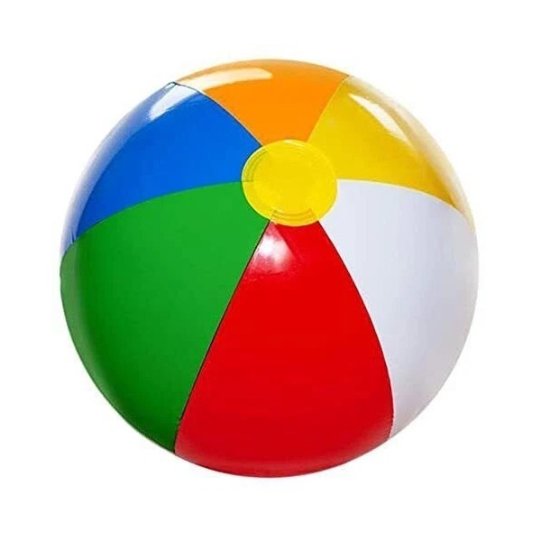 HealtUS 8 Pack 16" Rainbow Color Inflatable Large Beach Balls