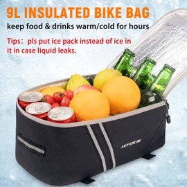 JXFUKAL - Portabicicletas trasero con cubierta de lluvia, 7L/9L/10L/12L impermeable para bicicleta Ebike Sillín de ciclismo con reflector y cable ajustable para viajes al aire última intervensión