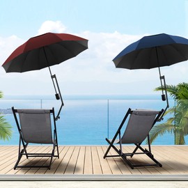 HOBVO UPF 50+ Golf Umbrella with Adjustable Universal Clamp,Portable Umbrellas for Rain,Beach Umbrella with clamp for Beach Chair,Golf Cart, Stroller,Fishing,Patio,Manual Open & Close