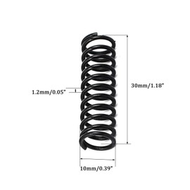 TOP-VIGOR 10Pcs Compression Spring, 1.2mm Wire Dia, 10mm OD, 30mm Free Length Dual Extended Durable Dual Hook Tension Spring for Furniture Screen Doors Repair Projects