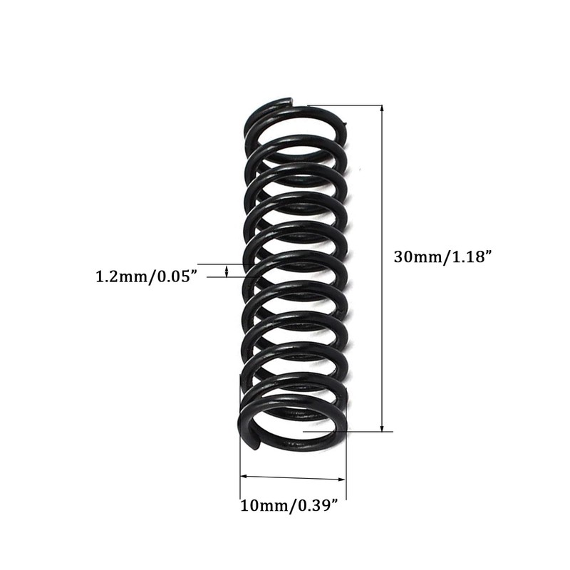 TOP-VIGOR 10Pcs Compression Spring, 1.2mm Wire Dia, 10mm OD, 30mm