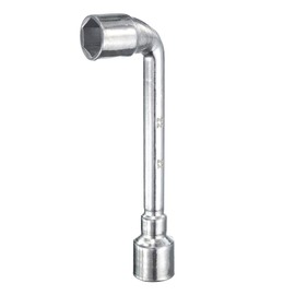 HARFINGTON L Shaped Angled Hex Socket Wrench 22mm 45# Steel Double Ended Metric 6 Point Tubular Socket Spanner for General Repairing, Pipeline, Bicycle Car Maintenance