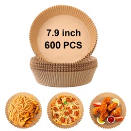 Yenmoz 600 PCS 7.9 Inch Round Air Fryer Baking Paper Liners, Non-Stick Parchment Paper Liners for 5-8QT Airfryer Microwave Oven Frying Pan