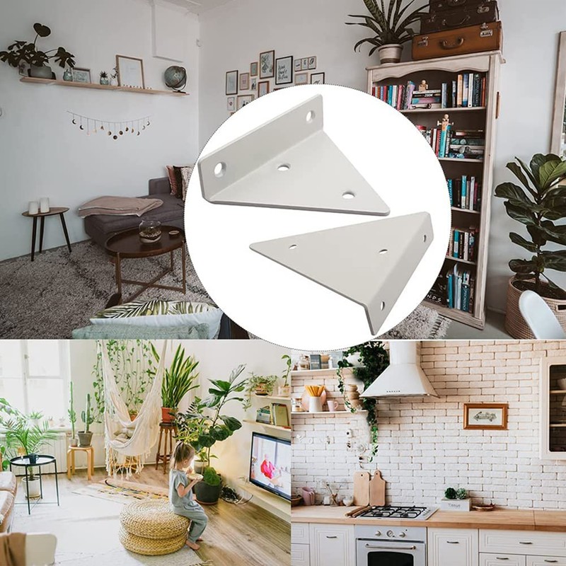 Pack of 2 Triangular Wall Brackets, Shelf Brackets, Triangle Shape,