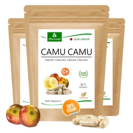 MoriVeda Camu Camu High Dose Vitamin C Capsules I Extract - The Vitamin Bomb with 40x More Vitamin C than Lemon I Vegan & Gluten Free I 100% Top Quality - 20 Years Experience I 360 Pieces