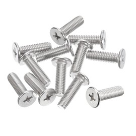 sourcing map M5-0.8 x 16mm 20Pcs Flat Round Head Screws 304 Stainless Steel Phillips Drive Machine Screws Hardware Fastener for Furniture Connection