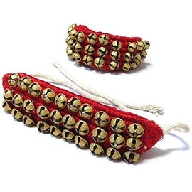 Art of Creation Kathak Ghungroo Anklet Bells Handmade 60 Big Bells Musical Dancing Instrument Classical Bharatnatayam Kuchchipudi Ghungru (Red Paded)