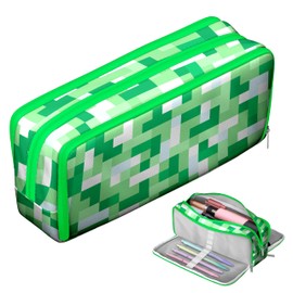 Large Capacity Pencil Case Pouch 3 Compartments Pen Bag for School Office