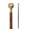 amayera nautical Brass Globe Head Walking Stick – 36-Inch Antique Wooden Cane with Designer Brass Globe Handle Handcrafted Wooden Cane for Men & Women