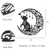 Gemseek 12 Inch Black Metal Wall Art Décor, Moon Dog