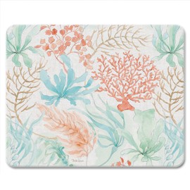 CounterArt Coastal Seaside Decorative 3mm Heat Tolerant Tempered Glass Cutting Board 10" x 8" Manufactured in the USA Dishwasher Safe